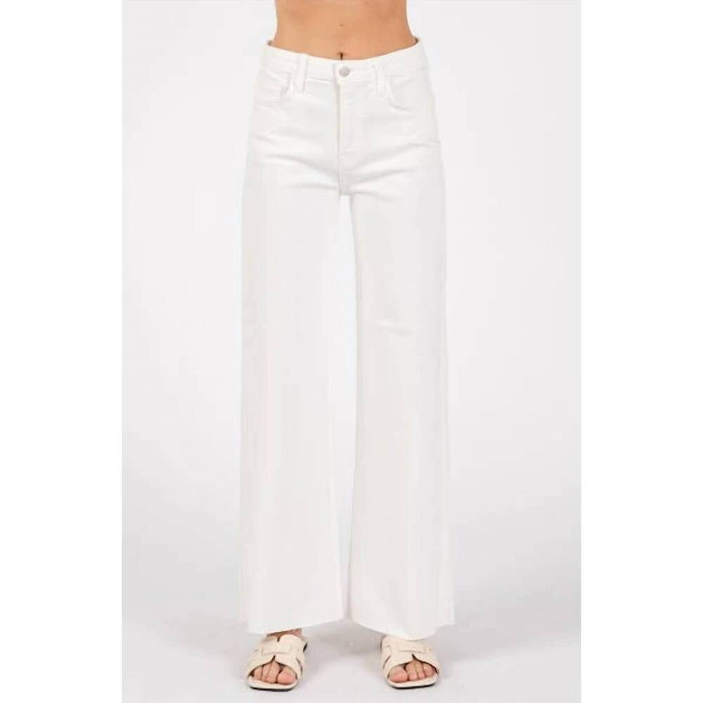 NEW LETTER TO JULIET clark wide leg scissor hem jeans in white